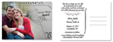 Front and back of save the date postcard for a wedding